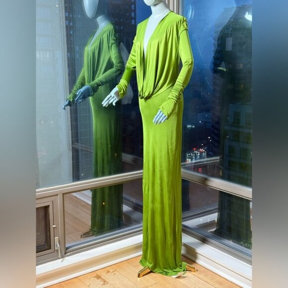 🆕 RAT & BOA 🧿 NWOT Octavia Long Sleeve Column Maxi Dress, Green - Sz L US 8 - Picture 5 of 15